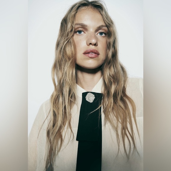 Zara Tops - Zara wrinkle look necktie shirt